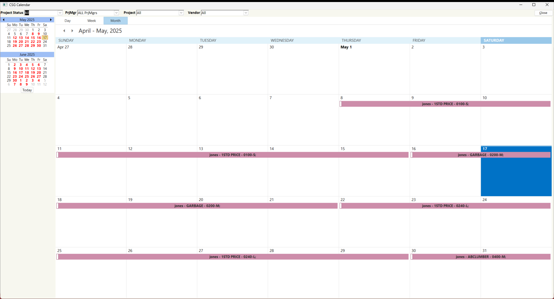 screenshot of Simple Scheduling